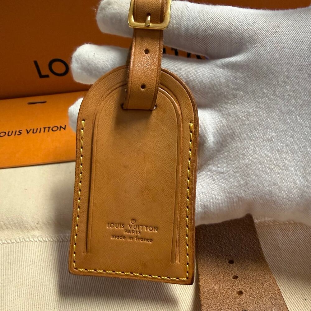 Louis Vuitton Vachetta Leather Luggage Tag and Poignet Authentic NO BOX - Picture 5 of 10